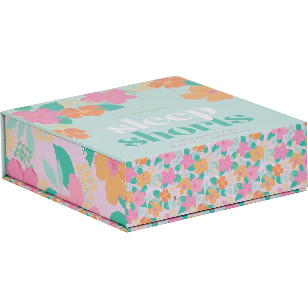 Maytime Sleep Shorts Hibiscus Large