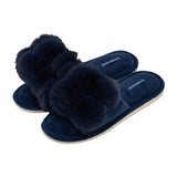 Cosy Lux Slippers | Pom Pom Navy