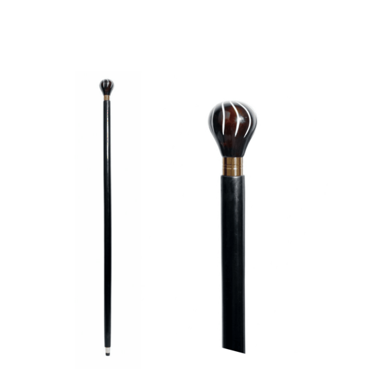 Le Monde Trek Wooden Walking Stick | Black Brown Gold