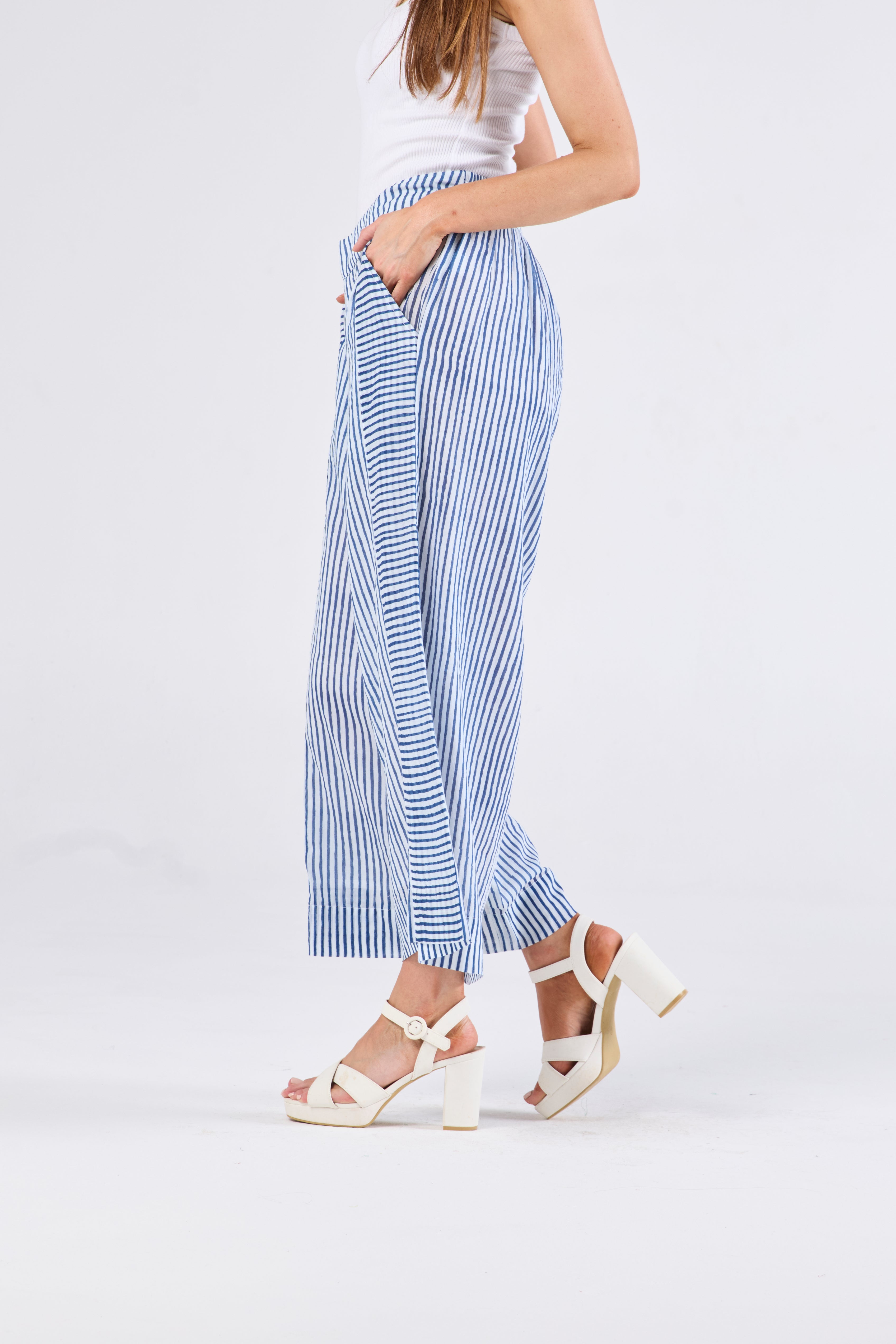 Au Hasard D'un Voyage Pant | Blue White