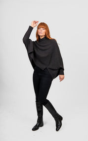 Bridge & Lord Poncho Pullover | Black