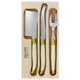Laguiole 3 Piece Cheese Set | Brass Ivory