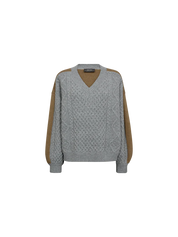 Mos Mosh Beth Ottili V-Neck Knit | Grey