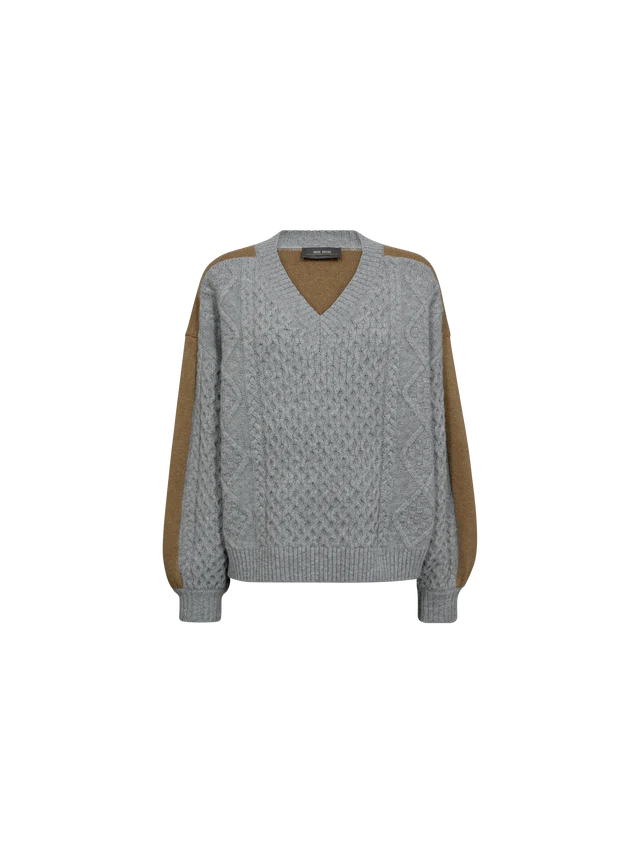 Mos Mosh Beth Ottili V-Neck Knit | Grey