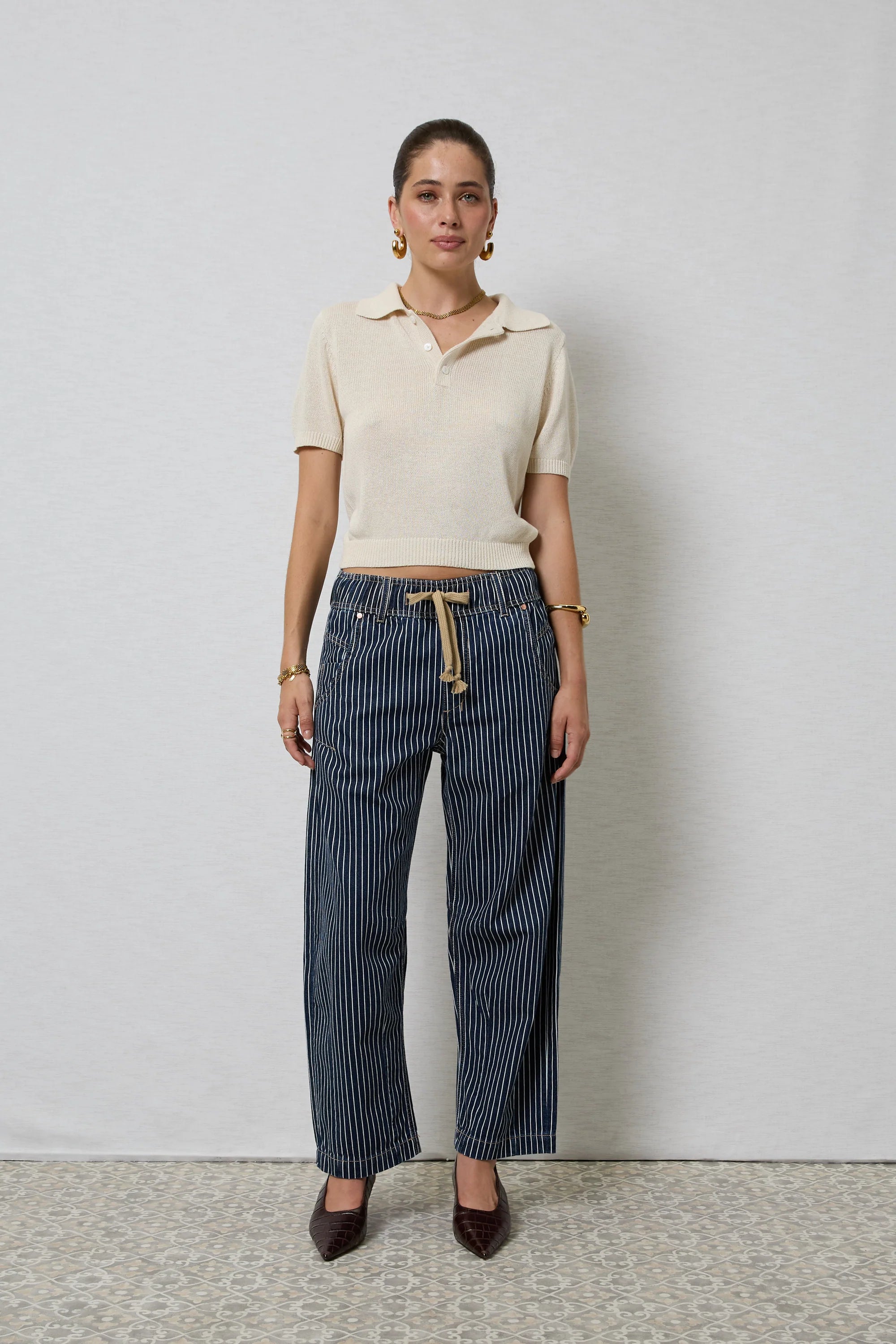 Dricoper Active Barrel Jeans | Indigo Stripe
