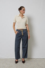 Dricoper Active Barrel Jeans | Indigo Stripe