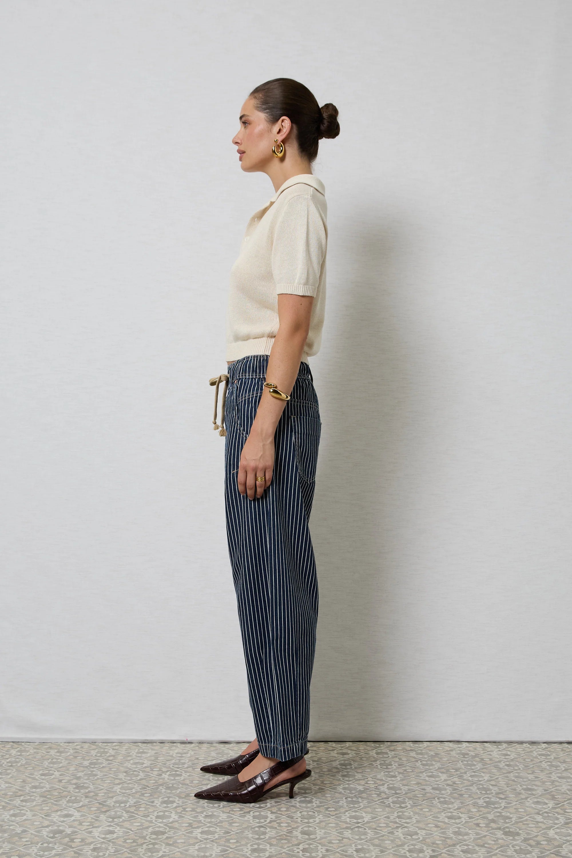 Dricoper Active Barrel Jeans | Indigo Stripe