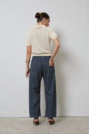 Dricoper Active Barrel Jeans | Indigo Stripe