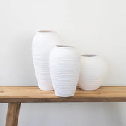 Capulet Adesso White Terracotta Vase Small