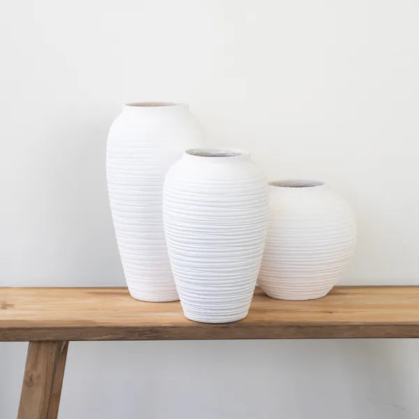 Capulet Adesso White Terracotta Vase Small