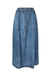 Lollys Laundry Akane Maxi Skirt | Washed Denim