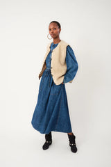 Lollys Laundry Akane Maxi Skirt | Washed Denim