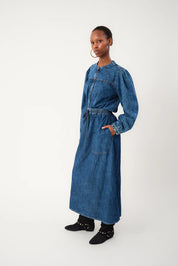 Lollys Laundry Akane Maxi Skirt | Washed Denim