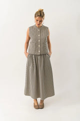 Lollys Laundry Akane Maxi Skirt | Black Stripe