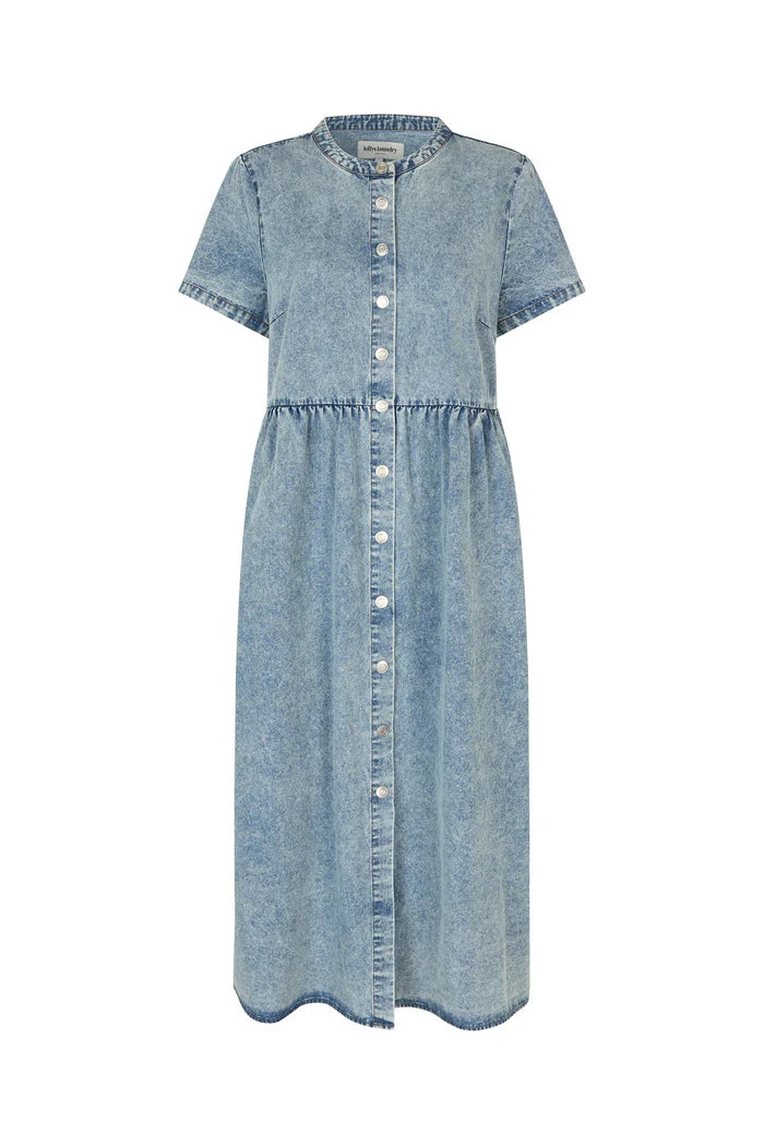 Lollys Laundry Aliya Maxi Dress | Washed Denim