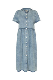 Lollys Laundry Aliya Maxi Dress | Washed Denim