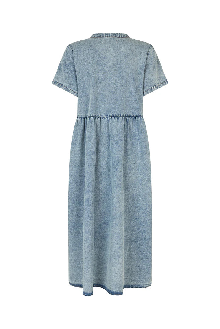 Lollys Laundry Aliya Maxi Dress | Washed Denim