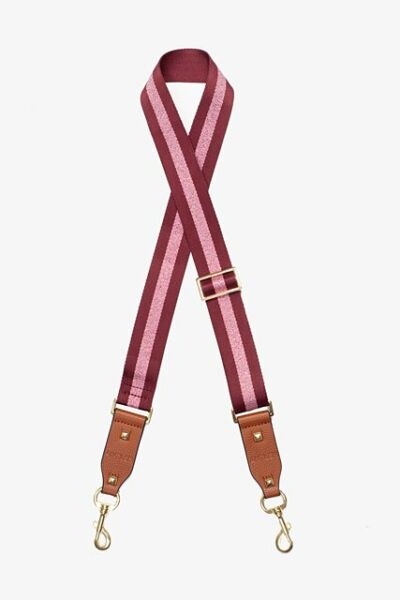 Antler Bag Strap | Merlot & Pink Stripe