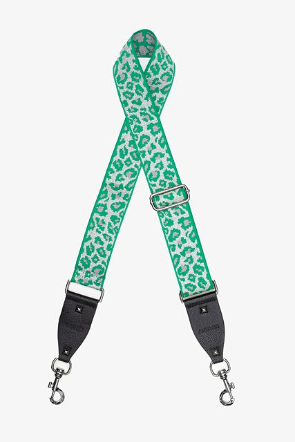 Antler Bag Strap |  Cheetah Silver & Green