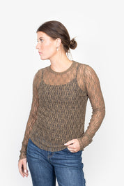 Antler Spliced Layer Top | Olive