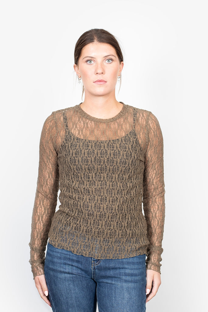 Antler Spliced Layer Top | Olive