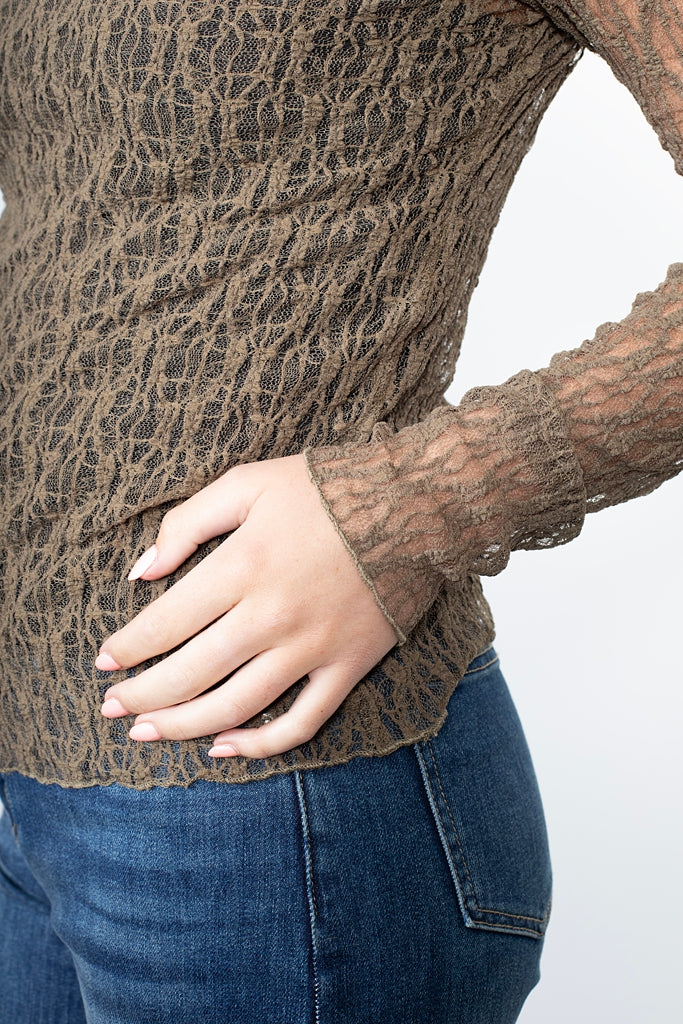 Antler Spliced Layer Top | Olive
