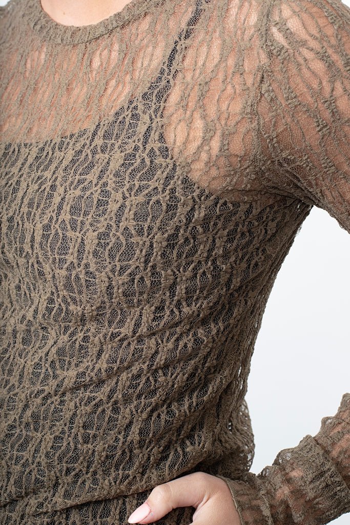 Antler Spliced Layer Top | Olive