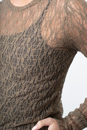 Antler Spliced Layer Top | Olive