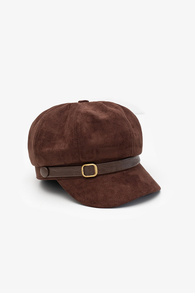 Antler Marlow Suede Newsboy Cap | Chocolate