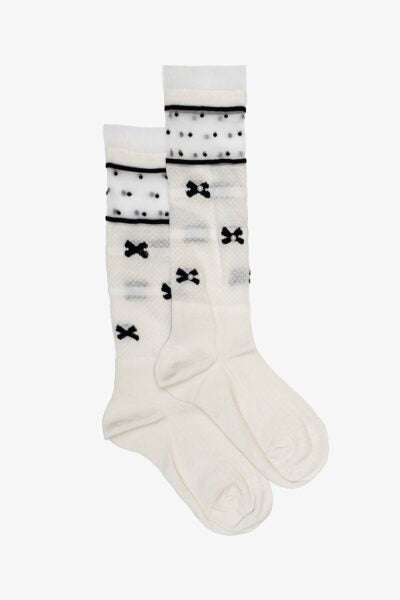 Antler Sheer Socks | Pearl Bow