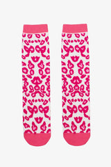 Antler Cheetah Kiss Sock | Pink Leopard