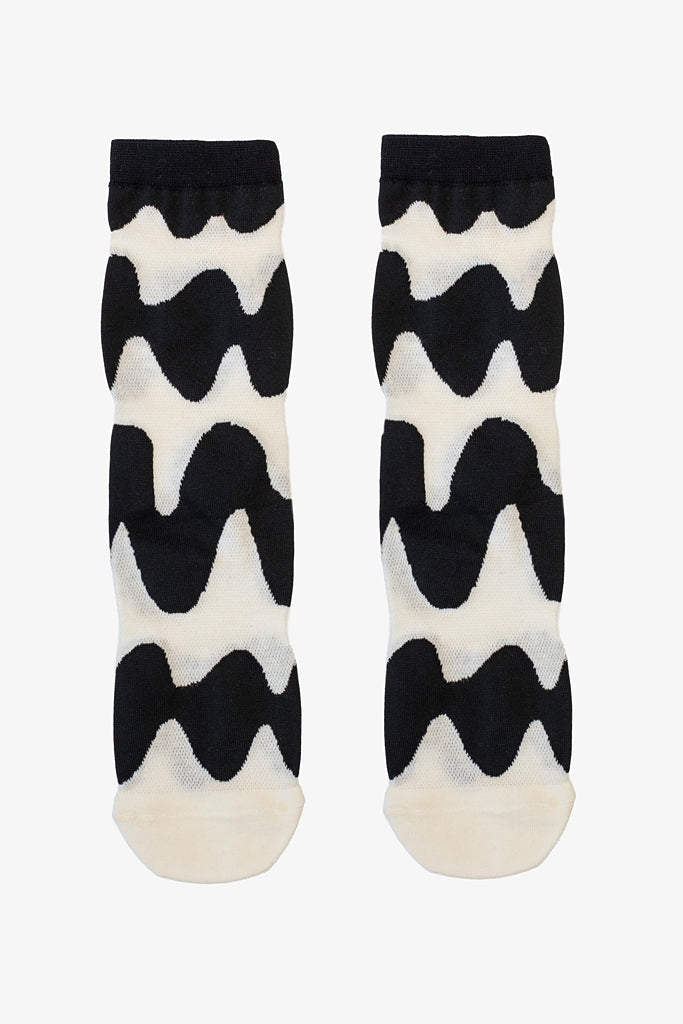Antler Socks | Black+White Wave