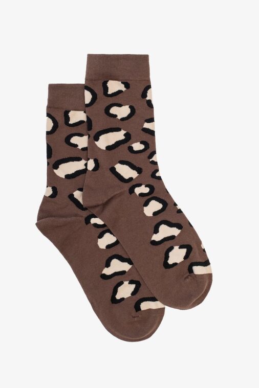 Antler Socks  | Mocha Leopard