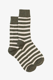 Antler Socks | Willow Stripe Sock Khaki