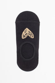 Antler No Show Socks | Gold Heart