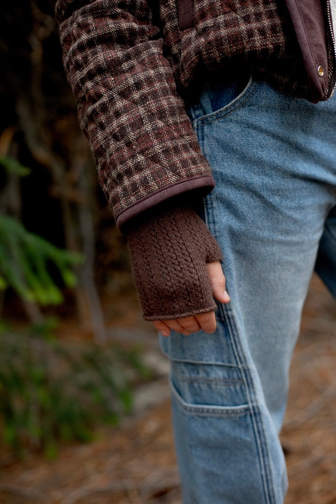 Antler Florence Fingerless Gloves | Chocolate