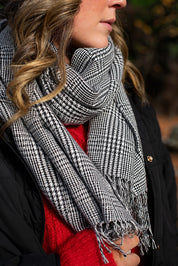 Antler Highland Scarf | Black White