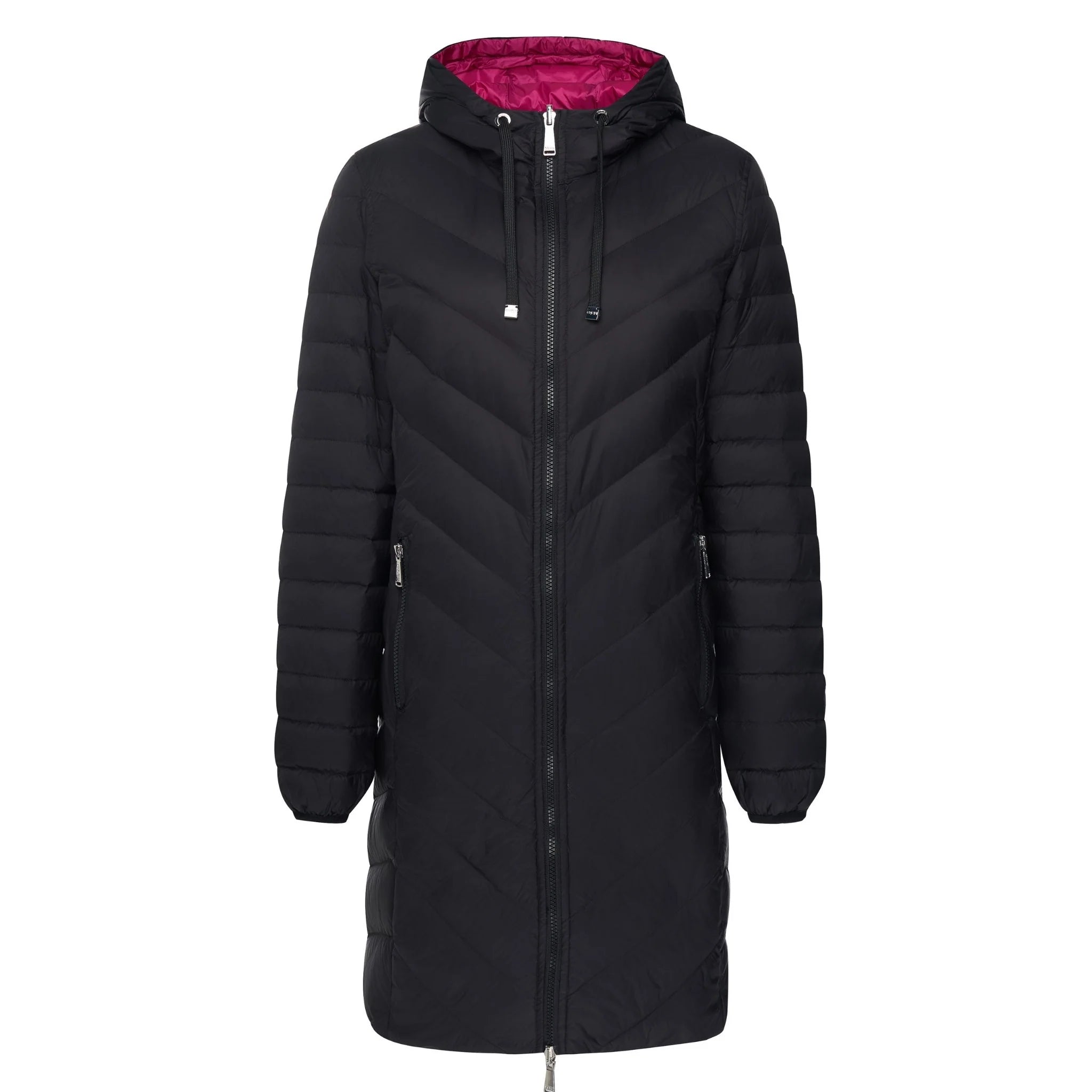 Moke Arnie Reversible Puffer Down Coat | Black Rose Violet