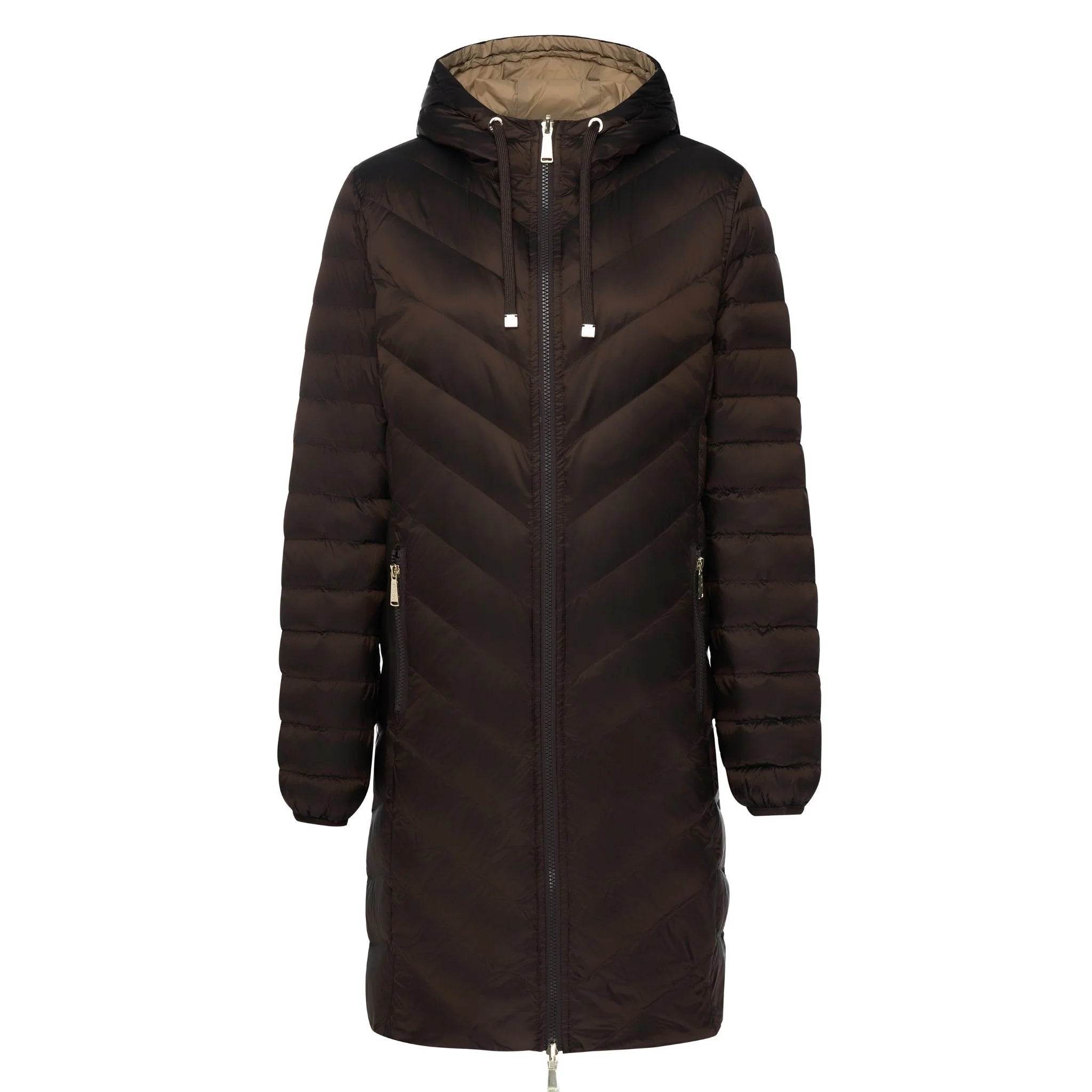 Moke Arnie Reversible Puffer Down Coat | Chocolate Palomino