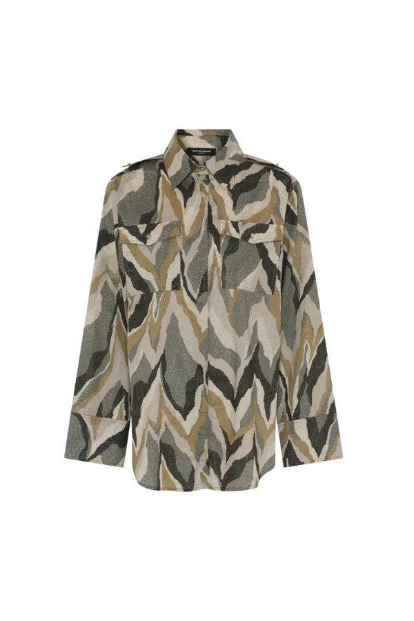 Bruuns Bazaar Aster Ziska Blouse | Green Print