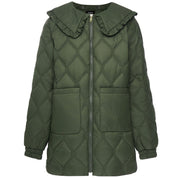 Moke Tess Womens Quilt Coat | Olive Green