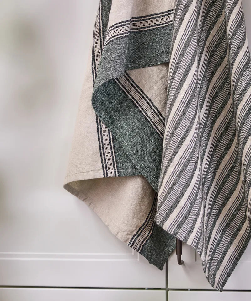 French Country Atelier Stripe Tea Towel | Green Stripe