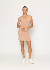 GG Essentials Reversible Rayon Slip Mid Length | Nude