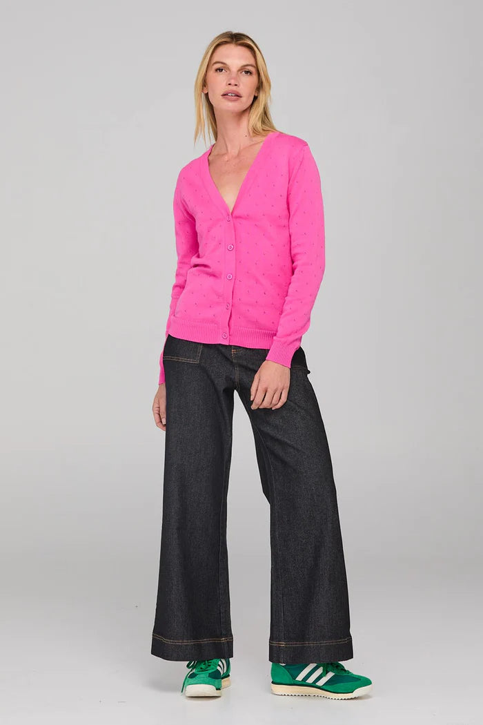 Boom Shankar Lora Cardigan | Deep Pink