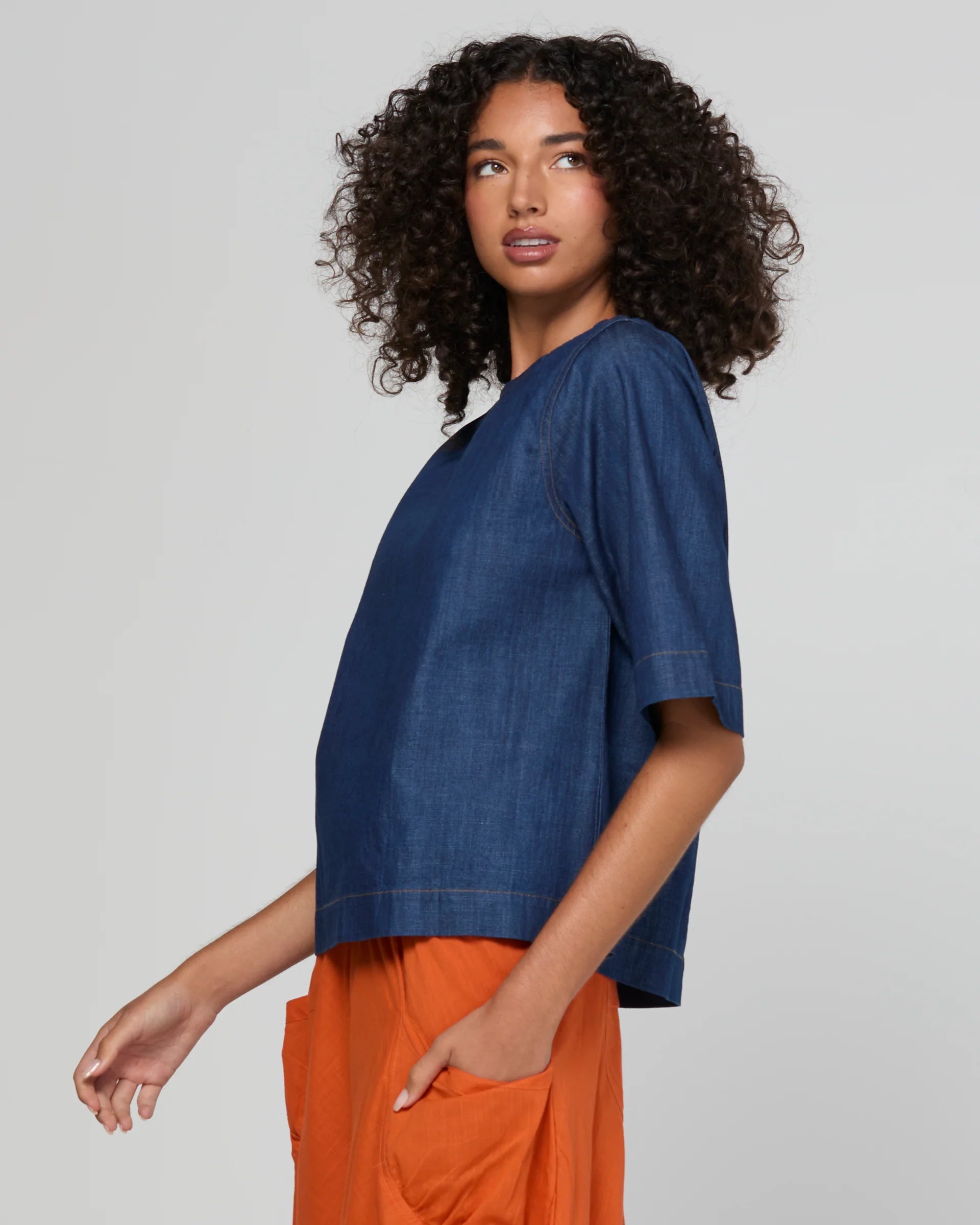 Boom Shankar Fumiko Tee | Dark Denim