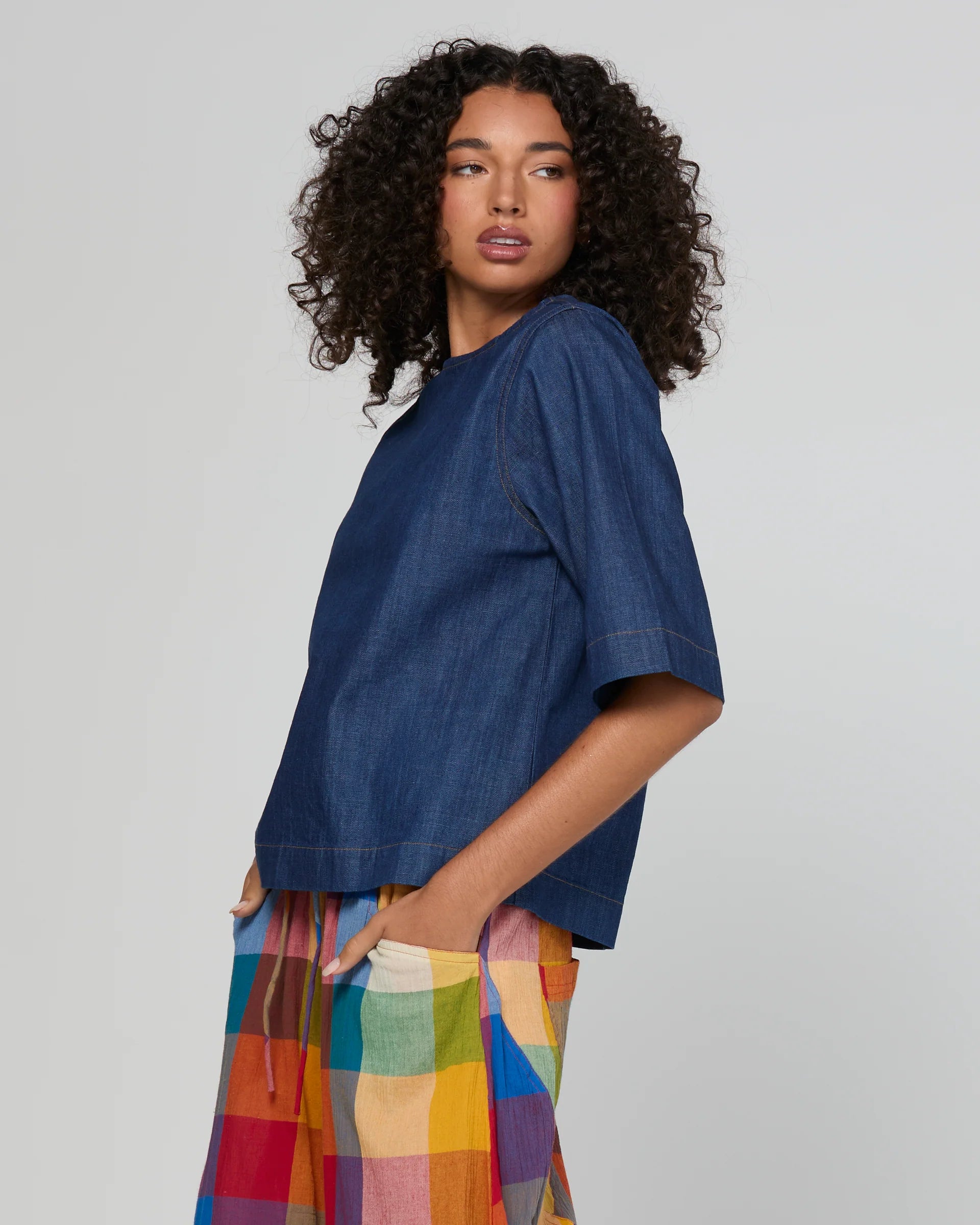 Boom Shankar Fumiko Tee | Dark Denim