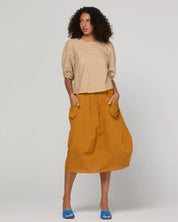 Boom Shankar Ava Top | Mustard Stripe