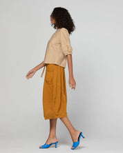 Boom Shankar Ava Top | Mustard Stripe