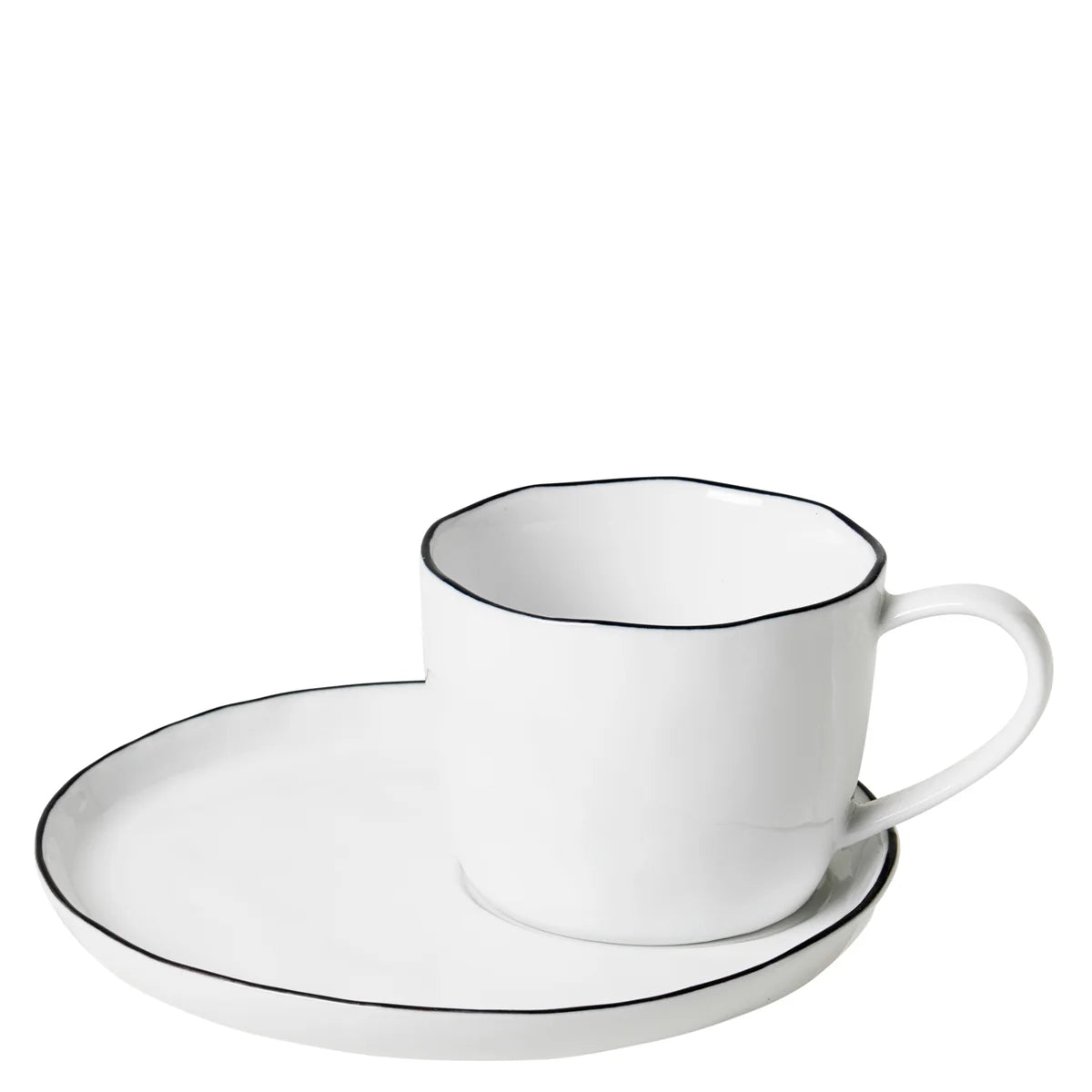 Broste Salt Cup & Saucer | White Large