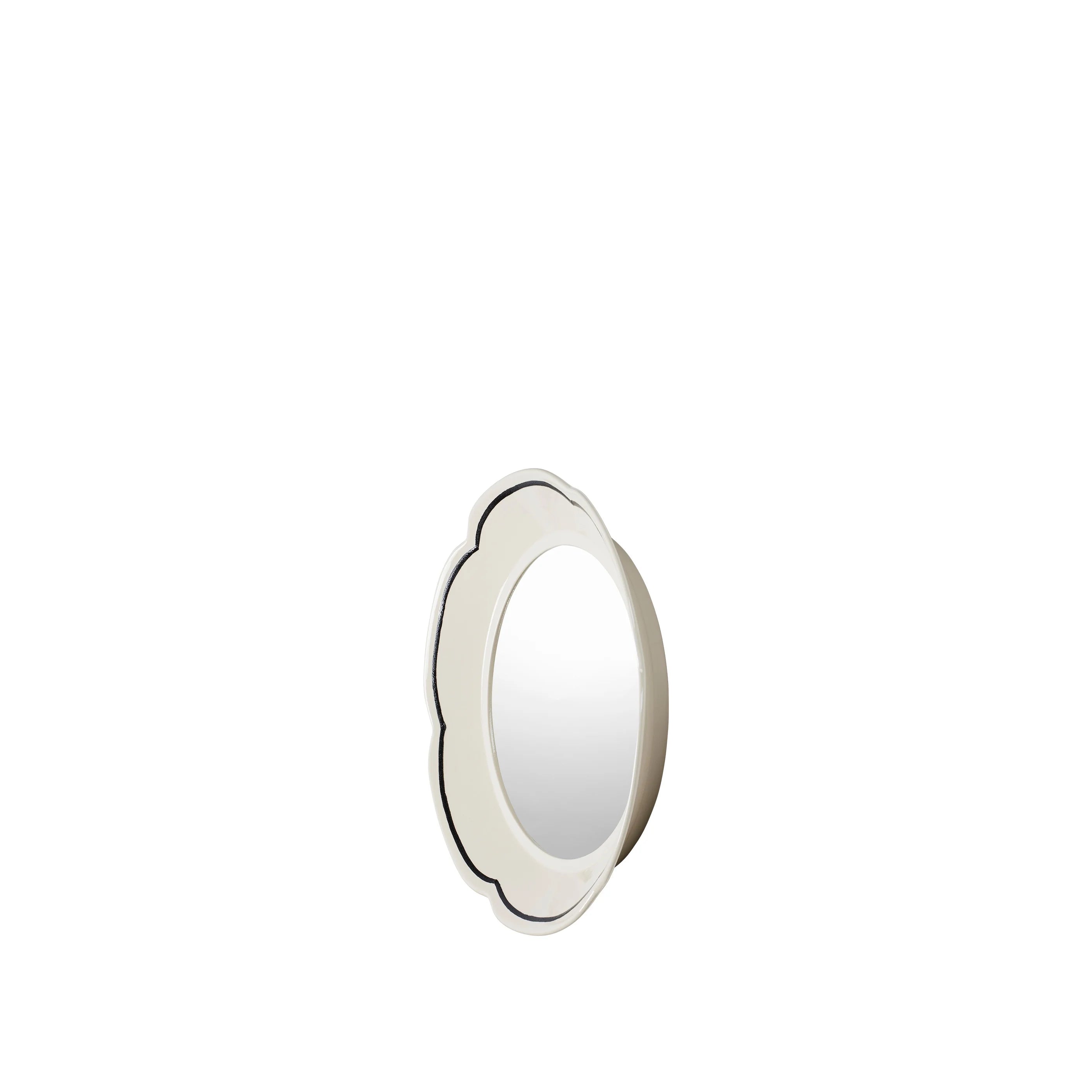 Broste Mirror Hilma Round | Off White Black